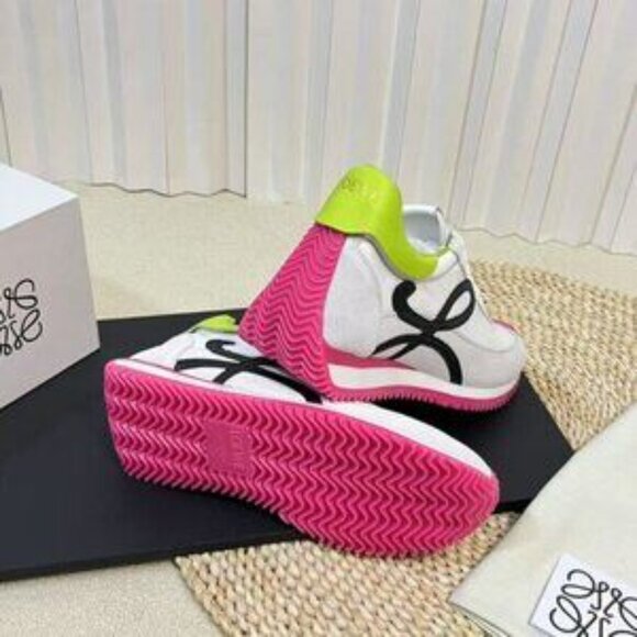 Loewe Flow Runner Sneakers White Pink Shoes - Picture 9 of 9